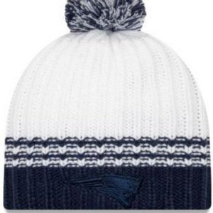 New New England Patriots NFL New Era Women's Tonal Stripe Knit Hat Pom Beanie